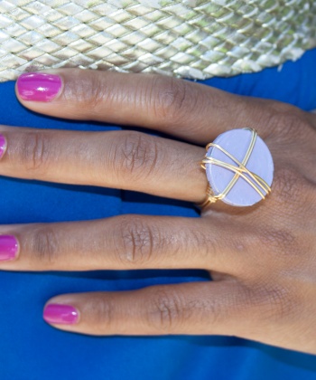 Pastel Lavender Purple and Gold Ring