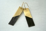 Dark Chocolate Gold Metal Dangle Earrings 2